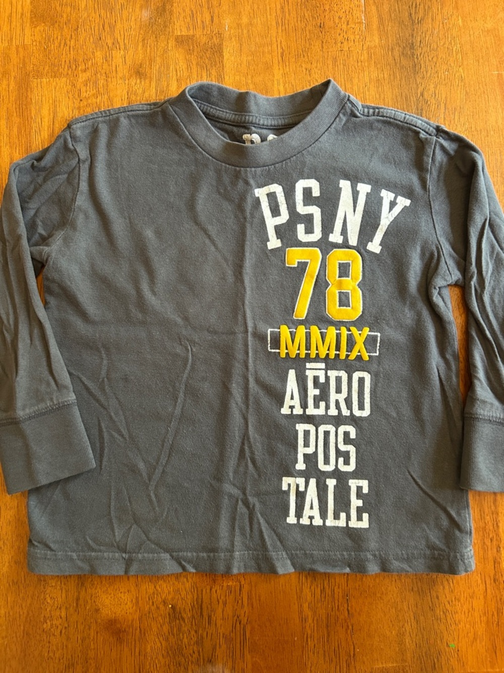 Aeropostale PS Charcoal Grey Long Sleeve Logo Top | Boys Size 4